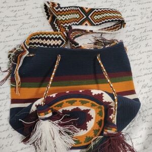 Anthropologie Multicolor Woven Shoulder Bag It's from "PERU"